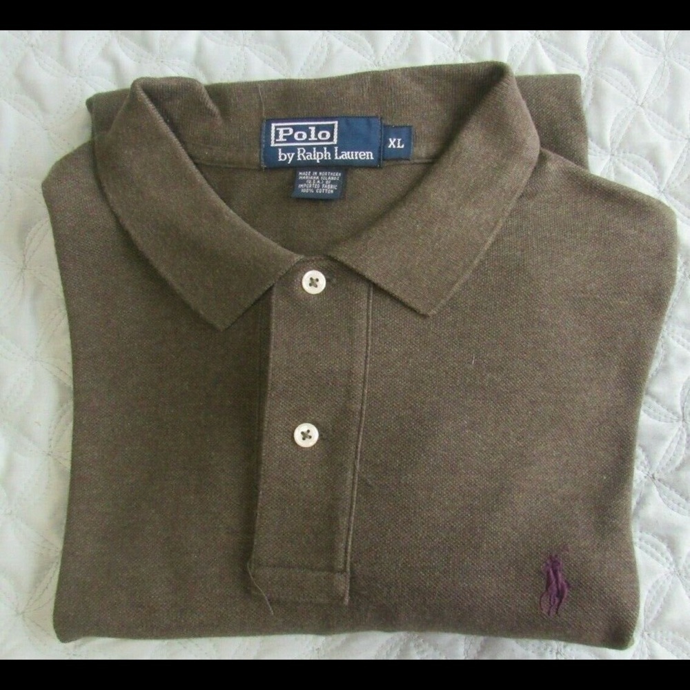 Polo by Ralph Lauren Long Sleeve Shirt Men's XL green solid 100% cotton